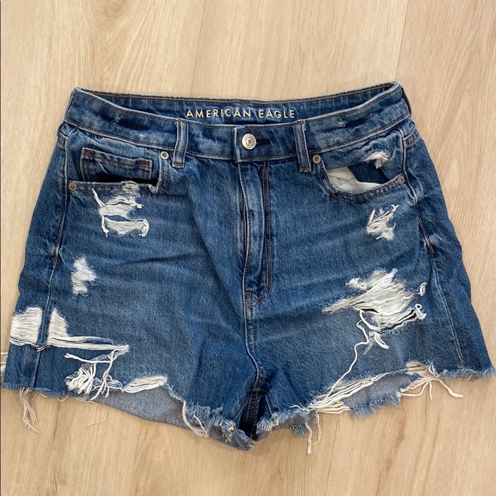 American Eagle Next Level High-Waisted Denim Short Short